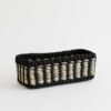 Seagrass Storage Woven Tray | Black + White band