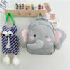 Adorable Cartoon Elephant Design Canvas Backpack For Kindergarten Kids