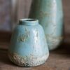 Handmade Turquoise Ceramic Vase with Textured Finish
