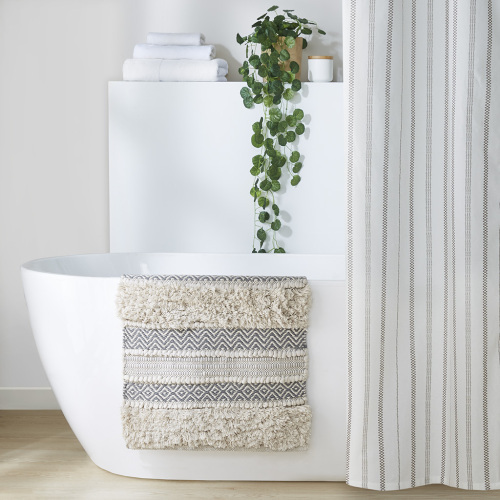 b90315d1-39b6-4ef7-a569-5c5c1d2cdc32.jpg Woven Texture Stripe Bath Rug (Grey, 20" x 32")