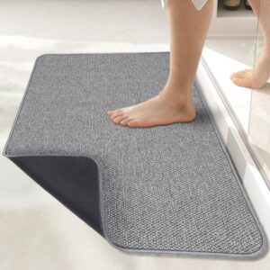 Low-Profile Non-Slip Bath Mat (Grey)